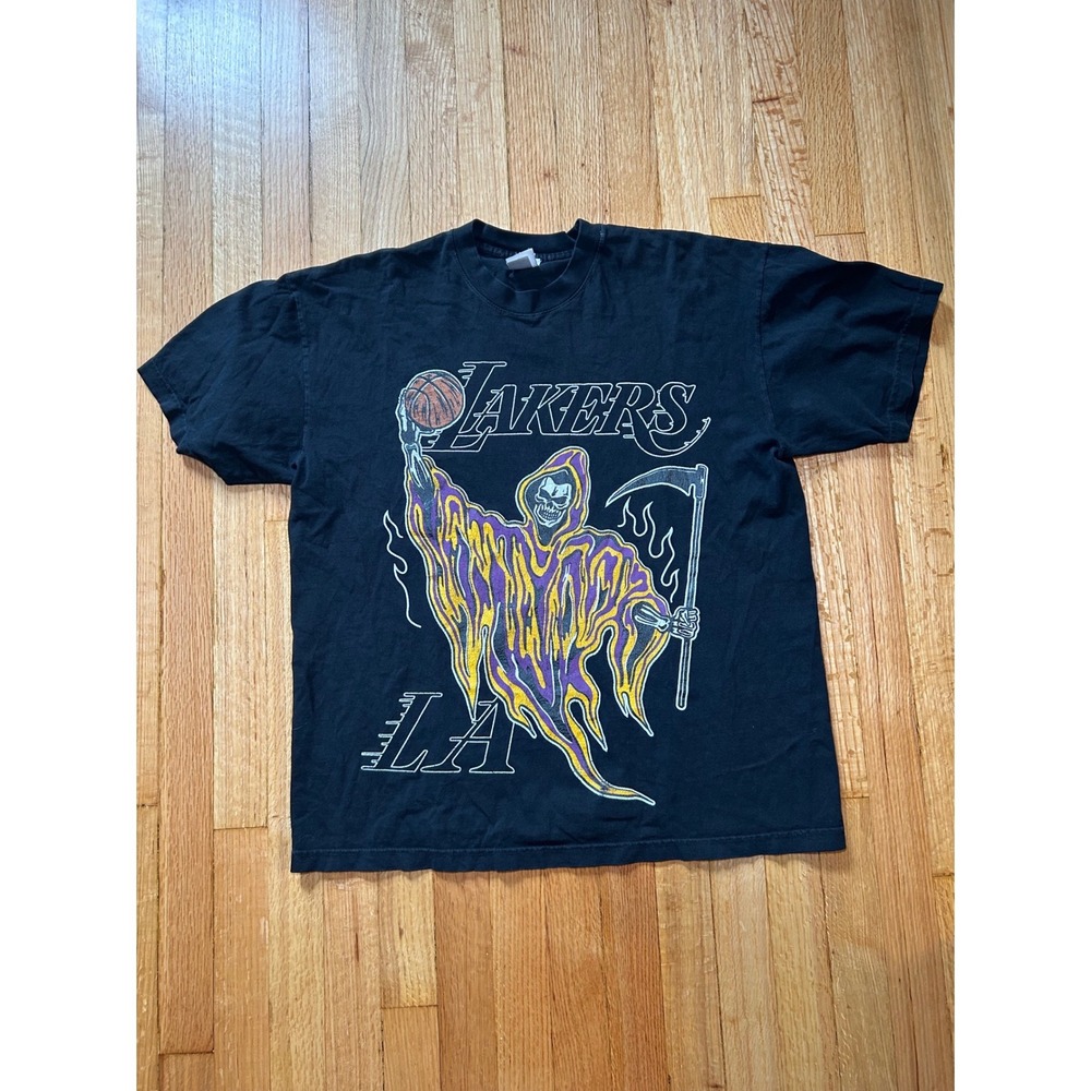 Warren Lotas Los Angeles Lakers Reaper T-Shirt Black Mens Large Graphic Tee